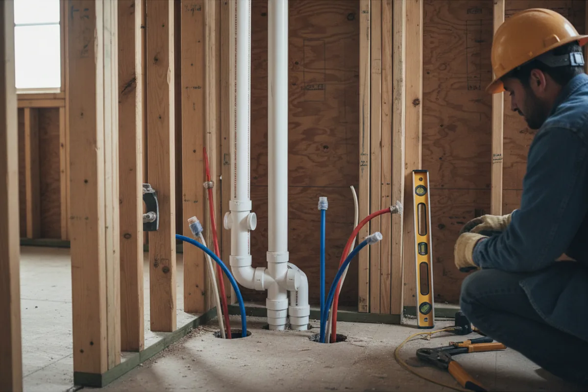 Drain and supply rough-in during Leak Detection in Kennewick