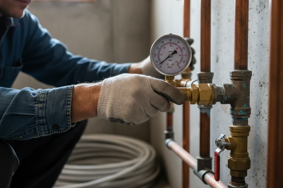 Pressure testing a repaired line during Water Line Repair in Kennewick